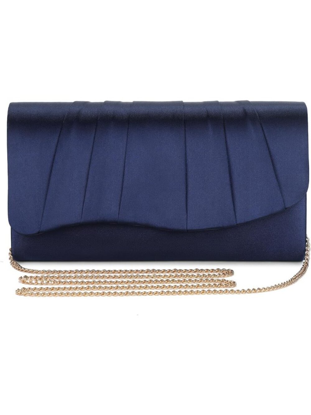 Elegant Satin Clutch Purse for Women | Dressy Evening Bag with Detachable Chain